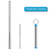 FUHAIHE Portable Stainless Steel Telescopic Drinking Straw Travel Straw Reusable Straw with 1 Brush and Metal Carry Case