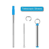 FUHAIHE Portable Stainless Steel Telescopic Drinking Straw Travel Straw Reusable Straw with 1 Brush and Metal Carry Case