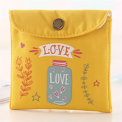 Girls Diaper Sanitary Napkin Storage Bag Canvas Sanitary Pads Package Bags Coin Purse Jewelry Organizer Credit Card Pouch Case 3