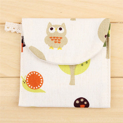 Girls Diaper Sanitary Napkin Storage Bag Canvas Sanitary Pads Package Bags Coin Purse Jewelry Organizer Credit Card Pouch Case 3