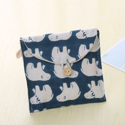 Girls Diaper Sanitary Napkin Storage Bag Canvas Sanitary Pads Package Bags Coin Purse Jewelry Organizer Credit Card Pouch Case 3