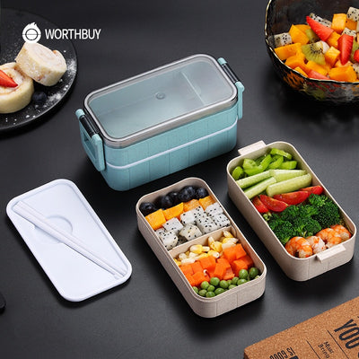 Japanese Microwave Bento Box Lunch Box Leak-Proof Bento Lunch Box Food Container