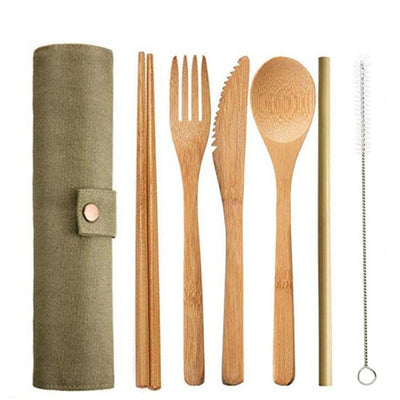 Wooden Travel Cutlery Set